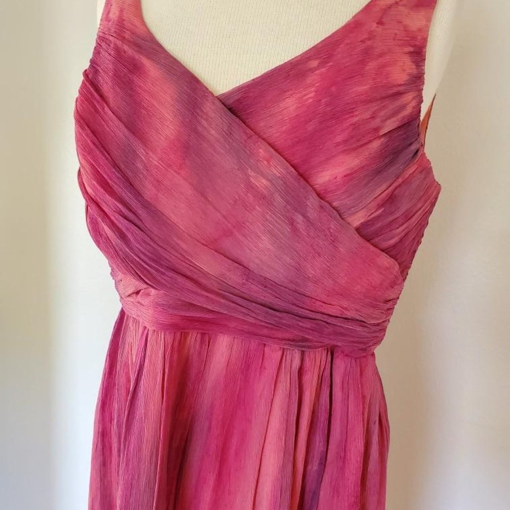 NEW Silk Short cocktail Dress 12 14 16 XL wedding party red black gray pink prom